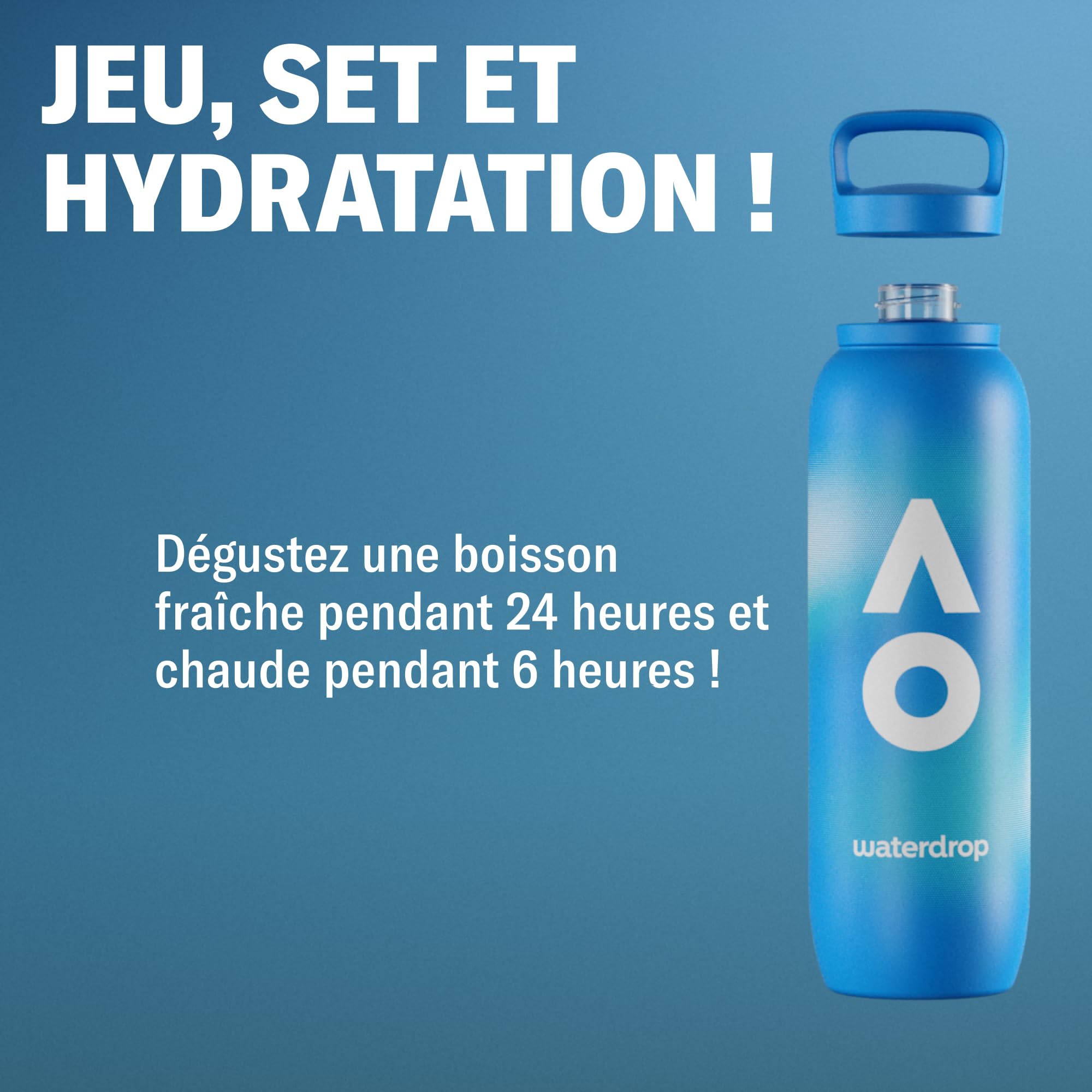 Waterdrop Australian Open 2026 Insulated Water Bottle, 1 Litre